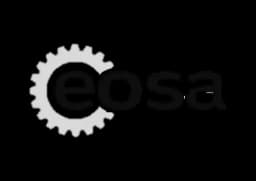 Logo de Eosa avec un engrenage gris et le texte noir.